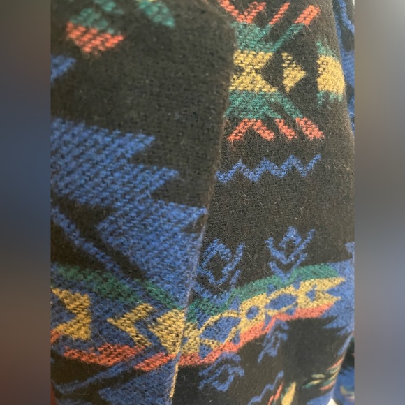 Forever 21 Women's Black Wool Blend Southwestern Aztec Print Blazer Coat Small - Picture 3 of 4